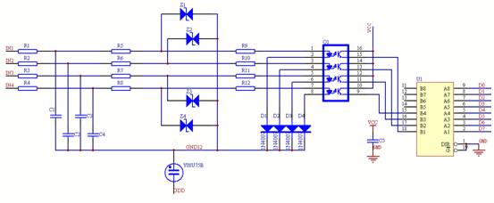 圖1：采樣電路設(shè)計(jì)。