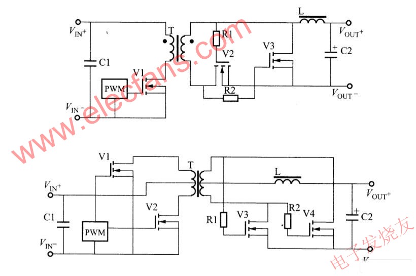 反激、正激、推挽電路的自偏置同步整流電路 www.3532n.com