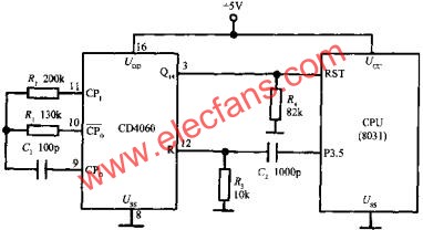 由CD4060組成的看門狗電路  www.3532n.com