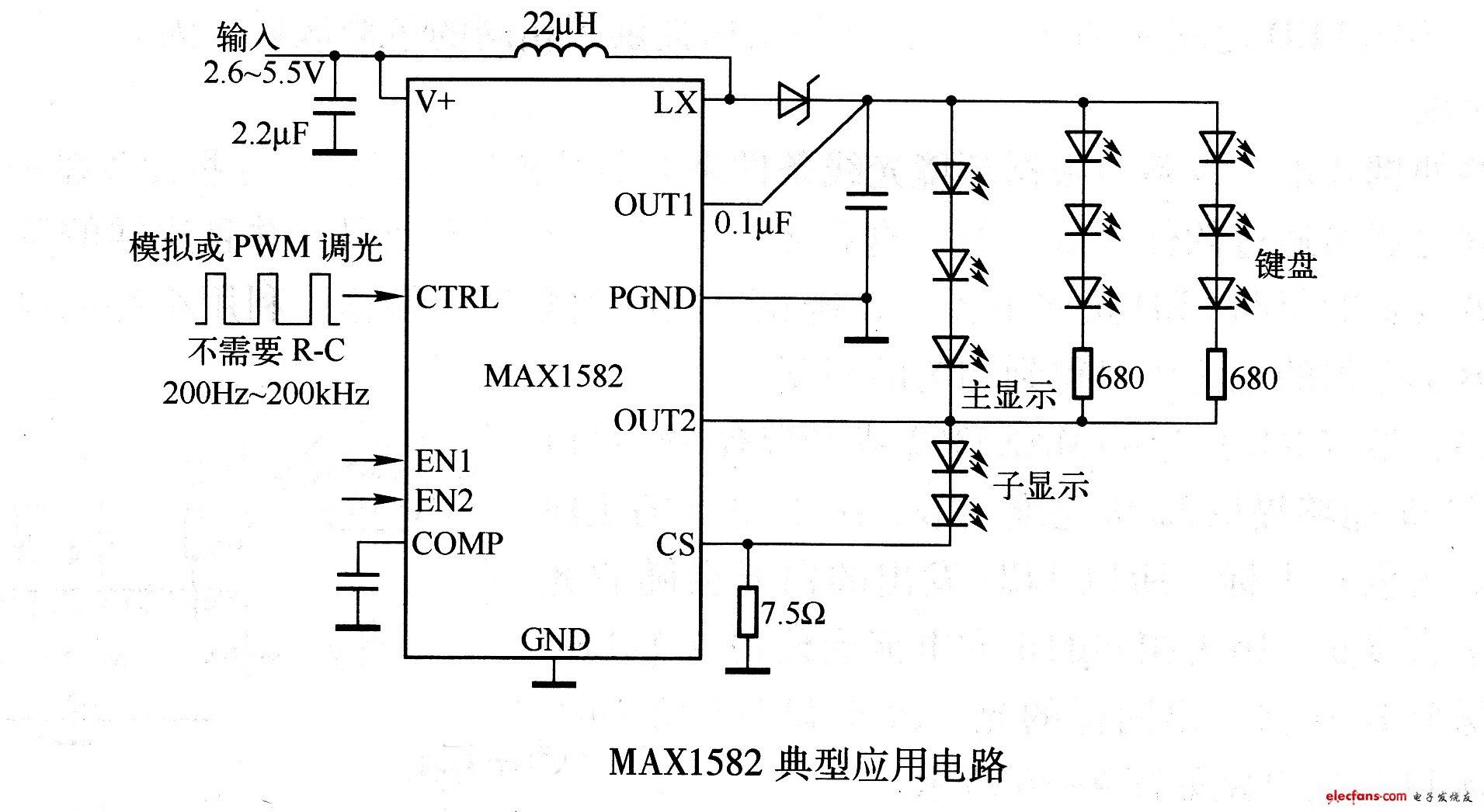 MAX1582典型應用電路