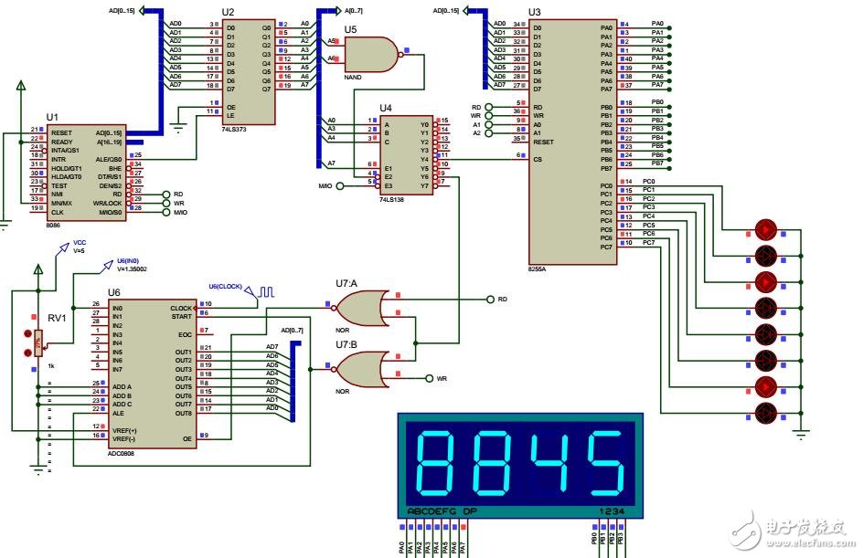 Proteus中0809的仿真